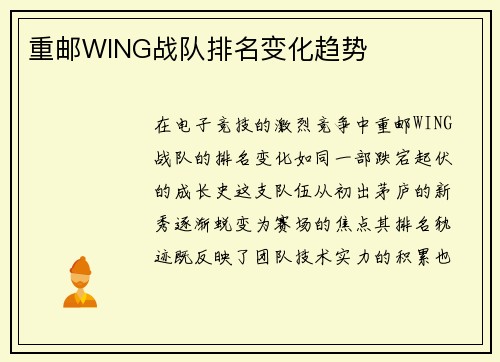重邮WING战队排名变化趋势